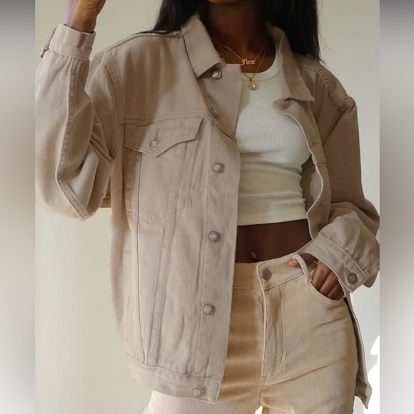 Princess Polly Western Denim Jacket - Beige - Picture 3 of 11